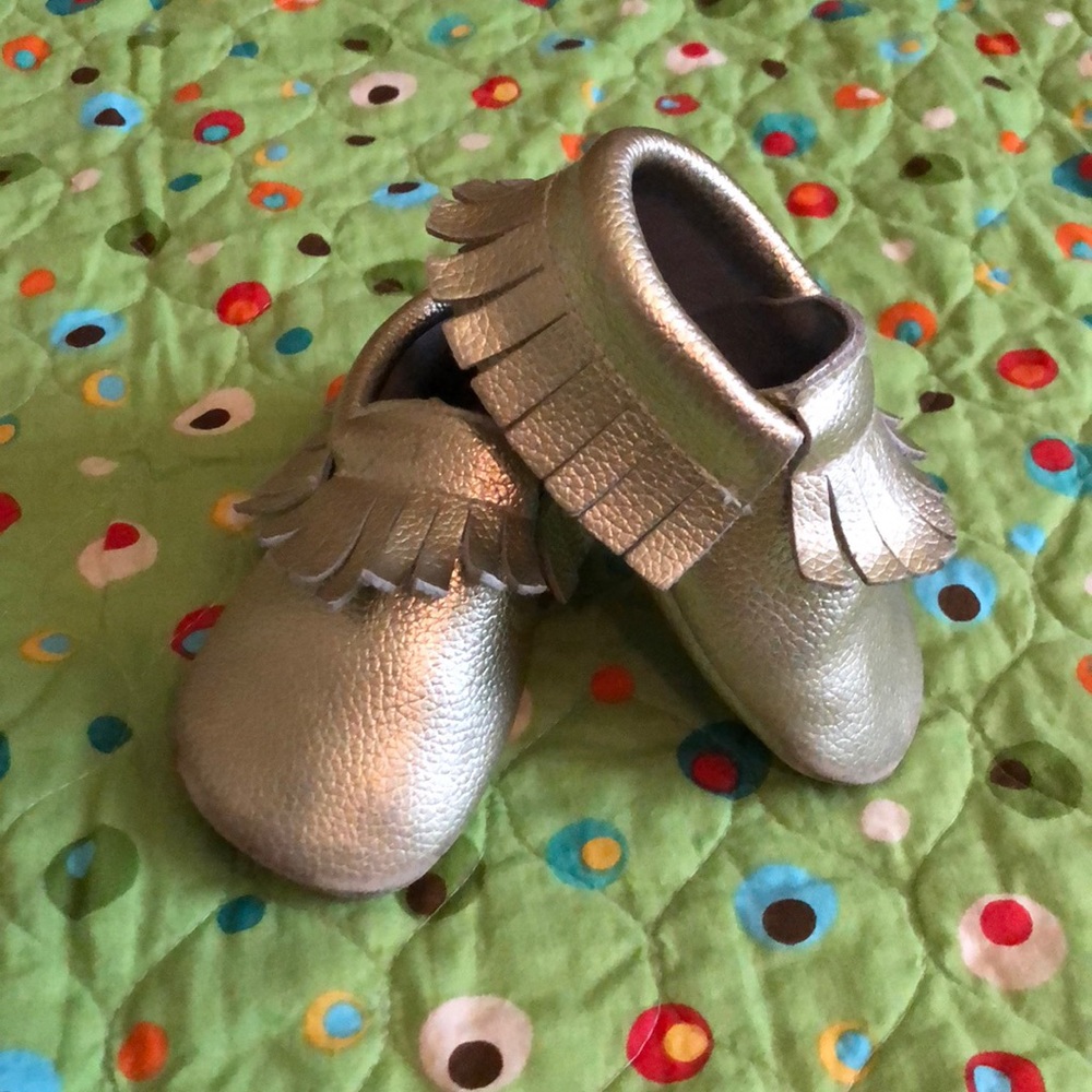 Gold moccasins